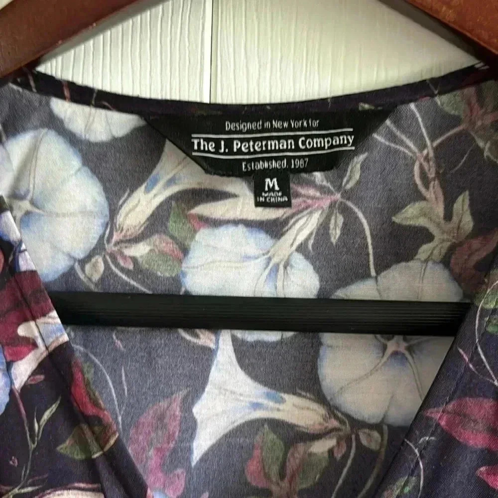 The J. Peterman Company Morning Glory Wrap Dress, Size M — image 2 of 8